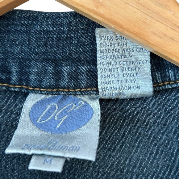 Diane Gilman Women’s Denim Funky Boho Jacket Rhinestone‎ Buttons Beaded Fringe - Picture 7 of 7